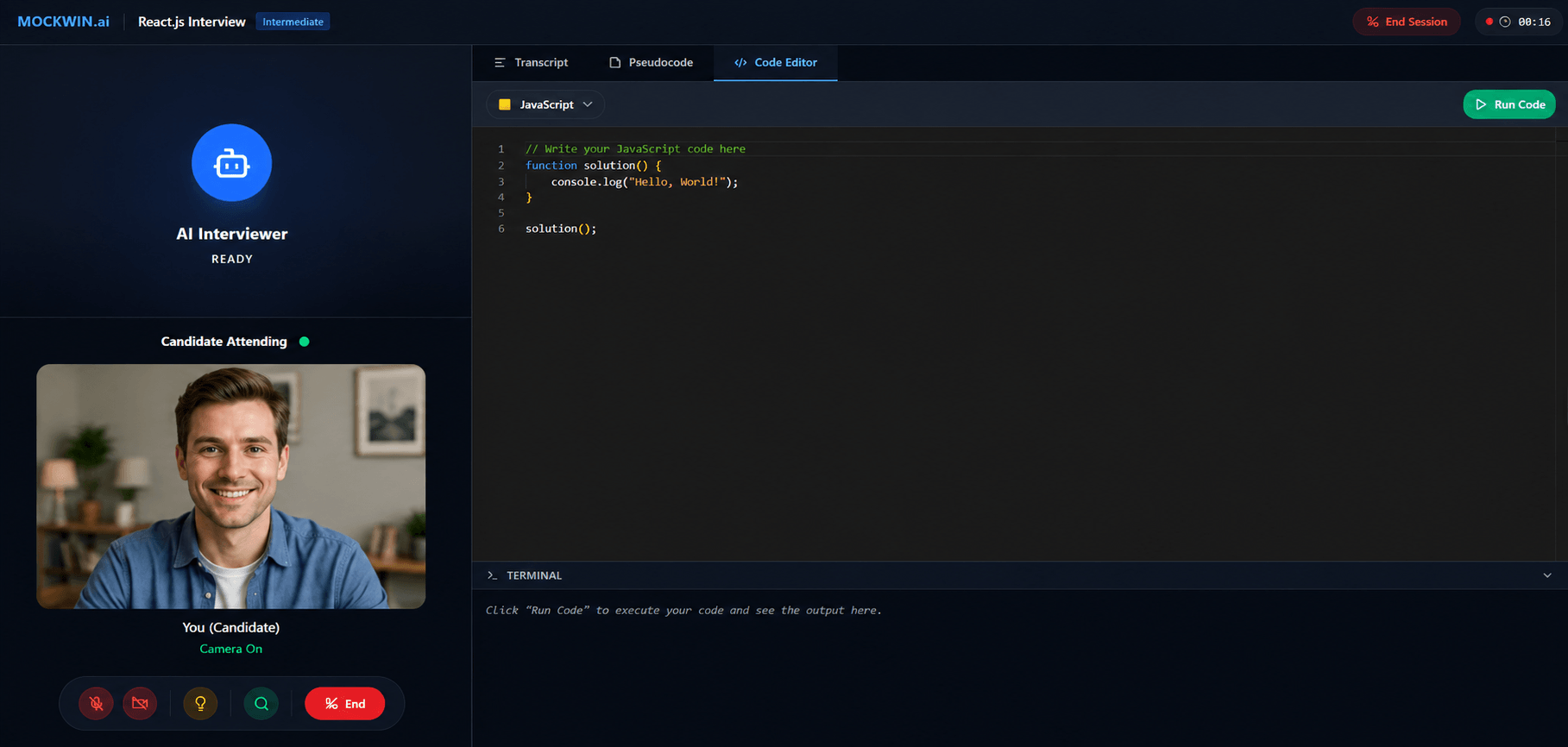 Candidate Interview UI